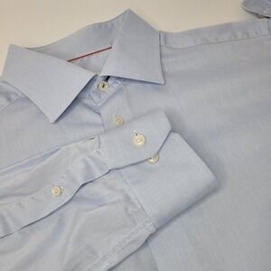 Eton of Sweden Dress Shirt Light Blue Cotton‎ Long Sleeve Mens 42/16.5(READ)